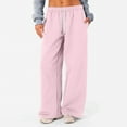 thumbnail image 1 of YDKZYMD Black Sweatpants for Women Wide Leg Petite High Waisted Teen Girls Sweatpants with Pockets Clearance Elasticwaist Baggy Pants Fall Straight Leg Flare Jogger Pants Pink M, 1 of 7