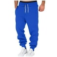 thumbnail image 1 of YDKZYMD Cargo Sweatpants for Men with Fly Fleece Drawstring Cinch Bottom Heavyweight with Pocket Joggers Pants Hiking Workout Sweatpants Athletic Winter Warm Baggy Pants Blue 2XL, 1 of 6