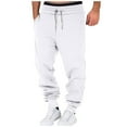 thumbnail image 1 of YDKZYMD Cargo Sweatpants for Men with Pockets Fleece with Pocket Cinch Bottom Heavyweight Drawstring Joggers Pants Athletic Winter Warm Baggy Pants Hiking Workout Sweatpants White 4XL, 1 of 6