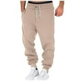thumbnail image 1 of YDKZYMD Cargo Sweatpants for Men with Pockets Fleece with Pocket Drawstring Winter Warm Cinch Bottom Joggers Pants Athletic Workout Baggy Pants Hiking Heavyweight Sweatpants Khaki 2XL, 1 of 6