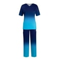 thumbnail image 1 of YDKZYMD Ceil Scrubs for Women Set Blue XL Tie Dye Petite Scrub Set Medical Nursing Uniform with Pockets Short Sleeve 2 Piece Jogger Plus Size V Neck Top and Pant, 1 of 5