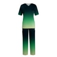 thumbnail image 1 of YDKZYMD Ceil Scrubs for Women Set L Green V Neck Medical Scrub Set with Pockets Tie Dye Short Sleeve Nursing Uniform Top and Pant Petite Plus Size Jogger 2 Piece, 1 of 6