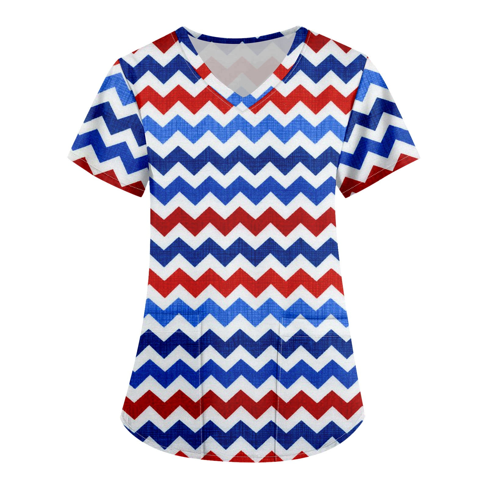 YDKZYMD Flag Freedom Patriotic Stars Stripes Soft Scrubs for Women Set Independence Day Fourth