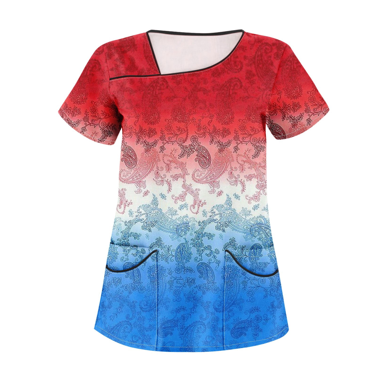 YDKZYMD Flag Freedom Patriotic Stars Stripes Women's Nursing Scrubs Shoes Fourth Of July