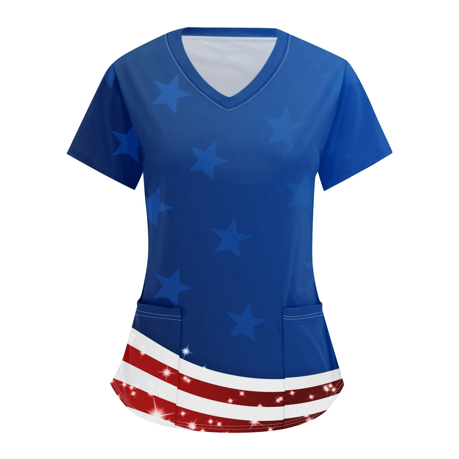 YDKZYMD Flag Freedom Patriotic Stretch Nursing Uniforms Scrub for Women Fourth Of July