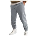 thumbnail image 1 of YDKZYMD Gray Big Mens Cargo Sweatpants Fleece Heavyweight Baggy Pant Athletic Elastic High Waist Workout Sweatpant with Multi Pockets Drawstring Jogger Pant Warm Casual Wide Straight Leg Trousers L, 1 of 5