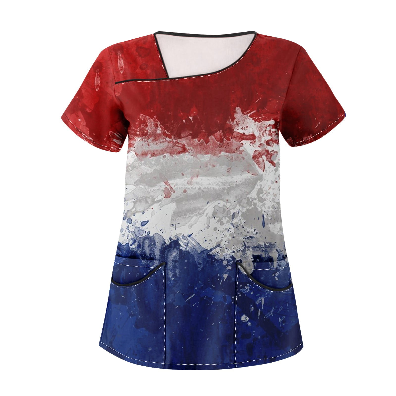 YDKZYMD Independence Day Women's Nursing Scrubs Shoes Flag Freedom Patriotic Stars Stripes 4th