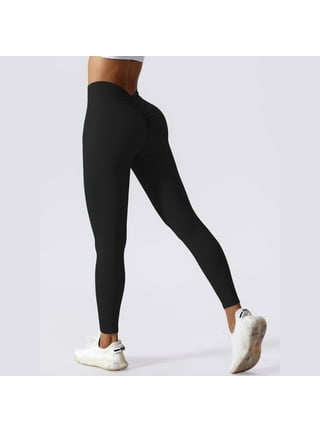 EQWLJWE Yoga Pants for Women Ruched Butt Lifting Yoga Capris Leggings for  Women High Waist Yoga Pants Gym Workout Booty Scrunch  Tights,Deals,Clearance 