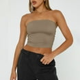 thumbnail image 1 of YDKZYMD Lightweight Tube Tops Strapless Bandeau Cute Y2k Basic Sleeveless Crop Tops Going Out Stretch Backless Sexy Teen Girls Skinny Tops Summer Layering Slim Fitted Junior Solid Tops Coffee XS, 1 of 7