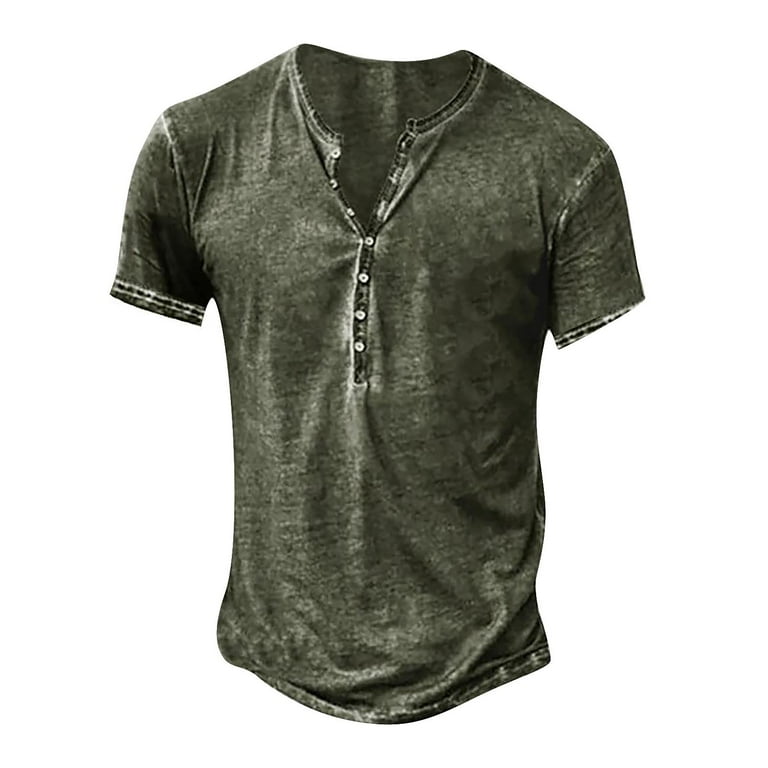 YDKZYMD Mens Dress Shirts Short Sleeve Henley V Neck Hippie Lace Up Beach Tops Distressed Bohemian Medieval Vintage T Shirts Green 4XL Walmart