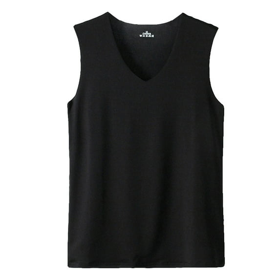 YDKZYMD Muscle Tank Tops For Men Breathable Ice Silk Summer Sleeveless Tops Stretch Loose Big and Tall V Neck Undershirts Lightweight Workout Traceless T Shirts Black XL