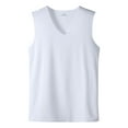 thumbnail image 1 of YDKZYMD Muscle Tank Tops For Men Breathable Ice Silk Summer Sleeveless Tops Stretch Loose Big and Tall V Neck Undershirts Lightweight Workout Traceless T Shirts White L, 1 of 4