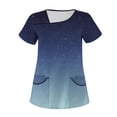 thumbnail image 1 of YDKZYMD Nurse Scrub Tops Uniform Womens Sets Plus Size Floral Flowers Workwear Graphic with Pockets Scrub Shirt Plus Size Jogger Nurse Uniform Scrub Tops Petite V Neck Short Sleeve Scrubs Dark Blue XL, 1 of 3
