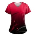 thumbnail image 1 of YDKZYMD Nursing Scrub Tops for Women Set Tie Dye Jogger Petite with Pockets Scrub Shirt Graphic Short Sleeve V Neck Scrub Tops Workwear Nurse Uniform Plus Size Scrubs Hot Pink L, 1 of 3