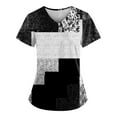 thumbnail image 1 of YDKZYMD Nursing Scrub Tops for Women Set Tie Dye Jogger Petite with Pockets Scrub Shirt Graphic Short Sleeve V Neck Scrub Tops Workwear Nurse Uniform Plus Size Scrubs Dark Gray 5XL, 1 of 3