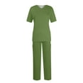 thumbnail image 1 of YDKZYMD Scrubs for Women Set Plus Size Tall Petite Plus Size Top and Pant Tie Dye V Neck with Pockets Nursing Uniform 2 Piece Medical Short Sleeve Jogger Scrub Set Army Green 5XL, 1 of 6