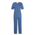 thumbnail image 1 of YDKZYMD Scrubs for Women Set Plus Size Tall Petite Plus Size Top and Pant Tie Dye V Neck with Pockets Nursing Uniform 2 Piece Medical Short Sleeve Jogger Scrub Set Dark Blue 3XL, 1 of 6