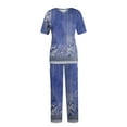 thumbnail image 1 of YDKZYMD Scrubs for Women Set Plus Size Tall Petite Plus Size Top and Pant Tie Dye V Neck with Pockets Nursing Uniform 2 Piece Medical Short Sleeve Jogger Scrub Set Dark Blue 5XL, 1 of 6