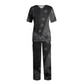 thumbnail image 1 of YDKZYMD Scrubs for Women Set Plus Size Tall Petite Plus Size Top and Pant Tie Dye V Neck with Pockets Nursing Uniform 2 Piece Medical Short Sleeve Jogger Scrub Set Dark Gray 2XL, 1 of 6