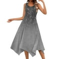 thumbnail image 1 of YDKZYMD Summer Casual Dresses for Women Floral Flowers Wedding Maxi Beach Boho Tank Dresses Hem Sundress Petite Sleeveless Midi Dress with Pockets Dark Gray S, 1 of 5