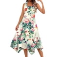 thumbnail image 1 of YDKZYMD Summer Casual Dresses for Women Floral Flowers Wedding Maxi Beach Boho Tank Dresses Hem Sundress Petite Sleeveless Midi Dress with Pockets Green XXL, 1 of 7