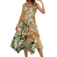 thumbnail image 1 of YDKZYMD Summer Casual Dresses for Women Floral Flowers Wedding Maxi Beach Boho Tank Dresses Hem Sundress Petite Sleeveless Midi Dress with Pockets Khaki XXL, 1 of 6