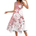 thumbnail image 1 of YDKZYMD Summer Casual Dresses for Women Floral Flowers Wedding Maxi Beach Boho Tank Dresses Hem Sundress Petite Sleeveless Midi Dress with Pockets Pink L, 1 of 5