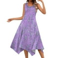 thumbnail image 1 of YDKZYMD Summer Casual Wedding Guest Dresses for Women Floral Flowers Hem Beach Maxi Boho Tank Dresses Wedding Sundress Petite Sleeveless Midi Dress with Pockets Purple XL, 1 of 5