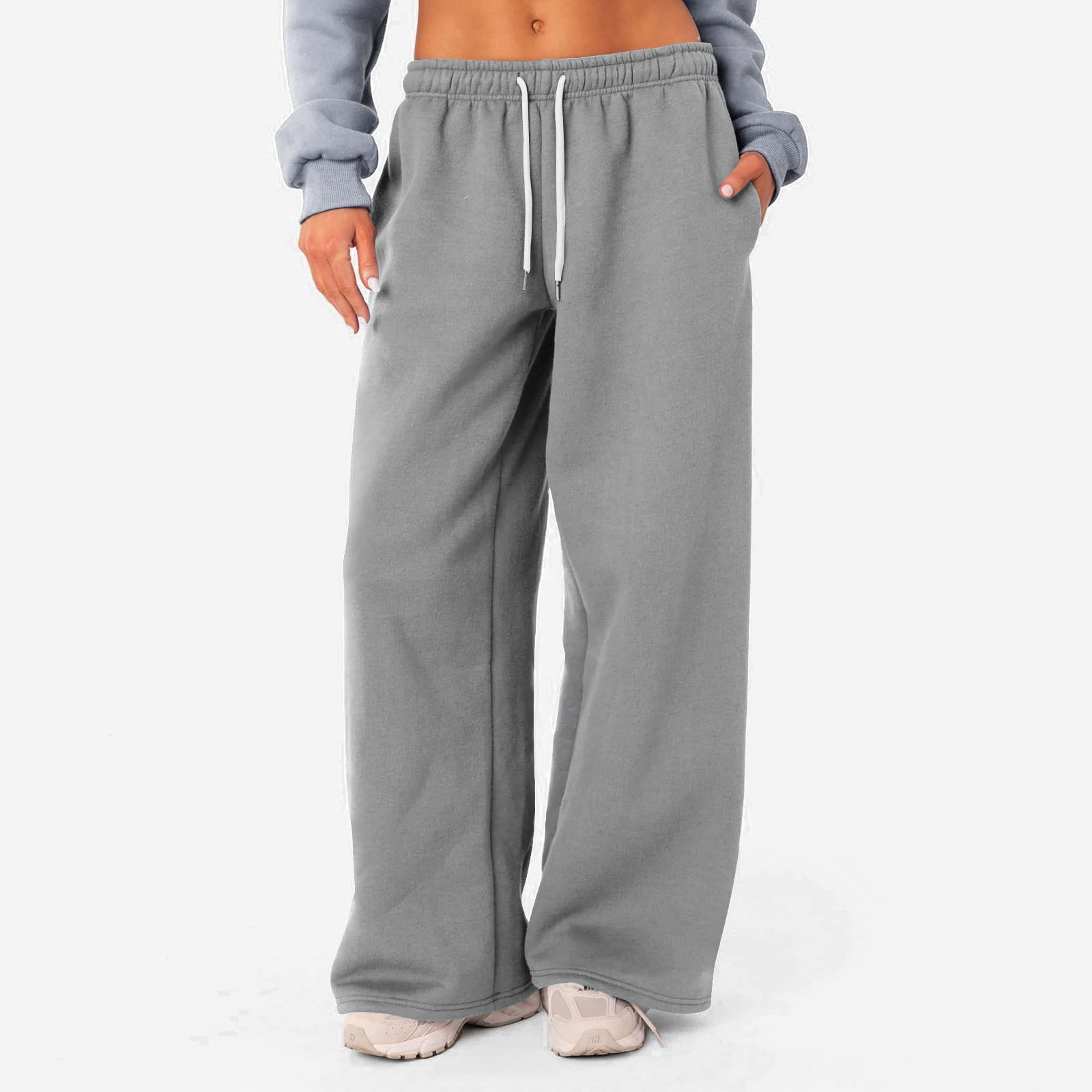 YDKZYMD Wide Leg Sweatpants Women Thick Elastic Waist Loose YDKZYMD Wide Leg Sweatpants Women Thick Elastic Waist Loose