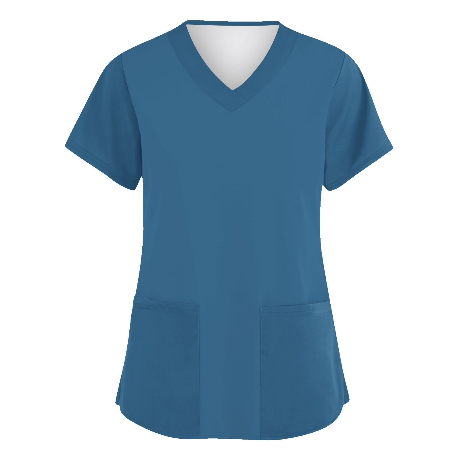 YDKZYMD Woman Scrub Tops Solid Color with Pocket Short Sleeve Scrubs