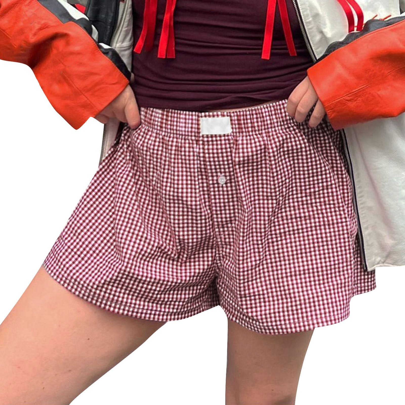 YDKZYMD-Women-Gingham-Boxer-