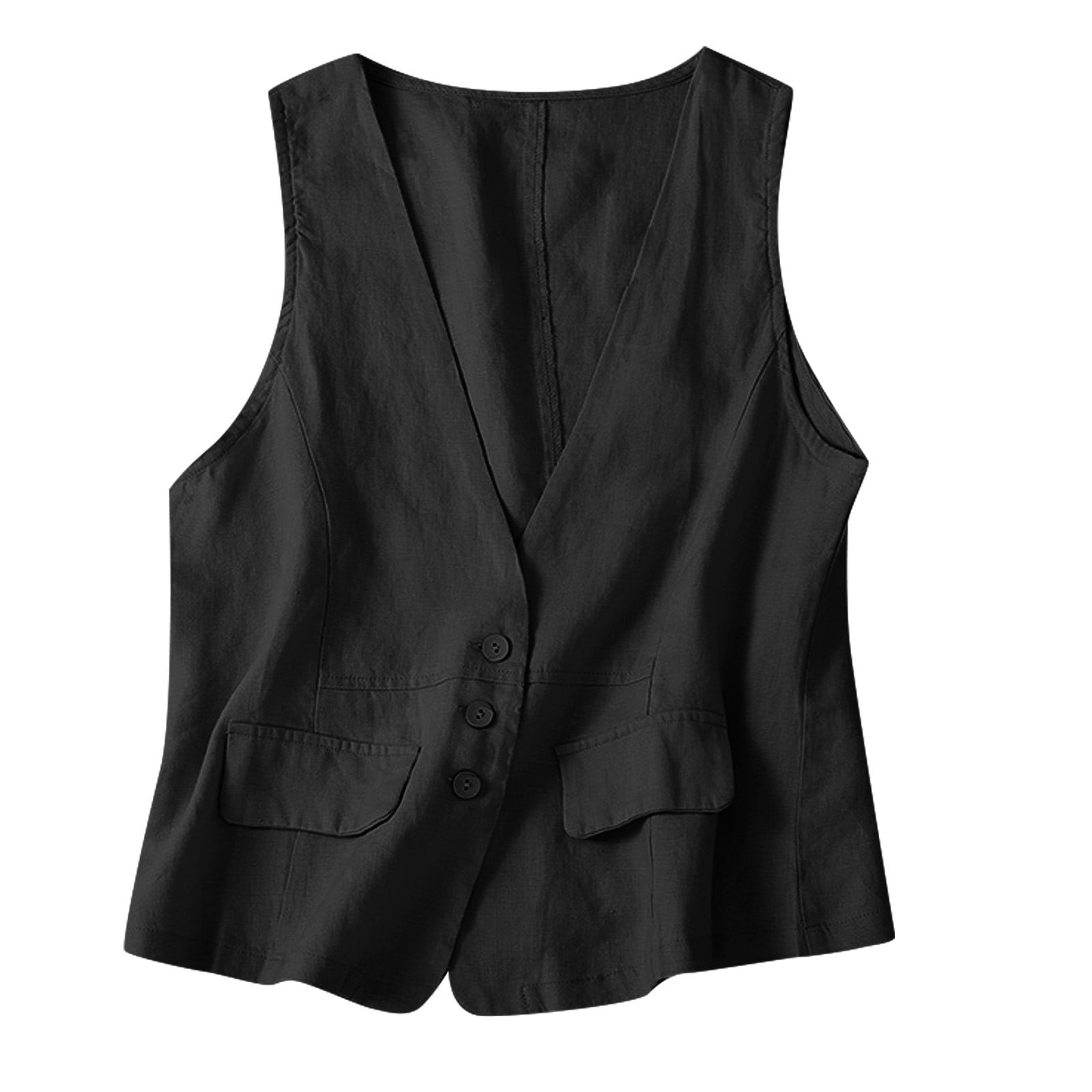 Kinlonsair Women's Ribbed Sleeveless Tank Top - V-Neck Button Down Henley For Summer