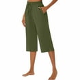 YDKZYMD Womens Cargo Pants Capri with Pockets Jogger Wide Leg