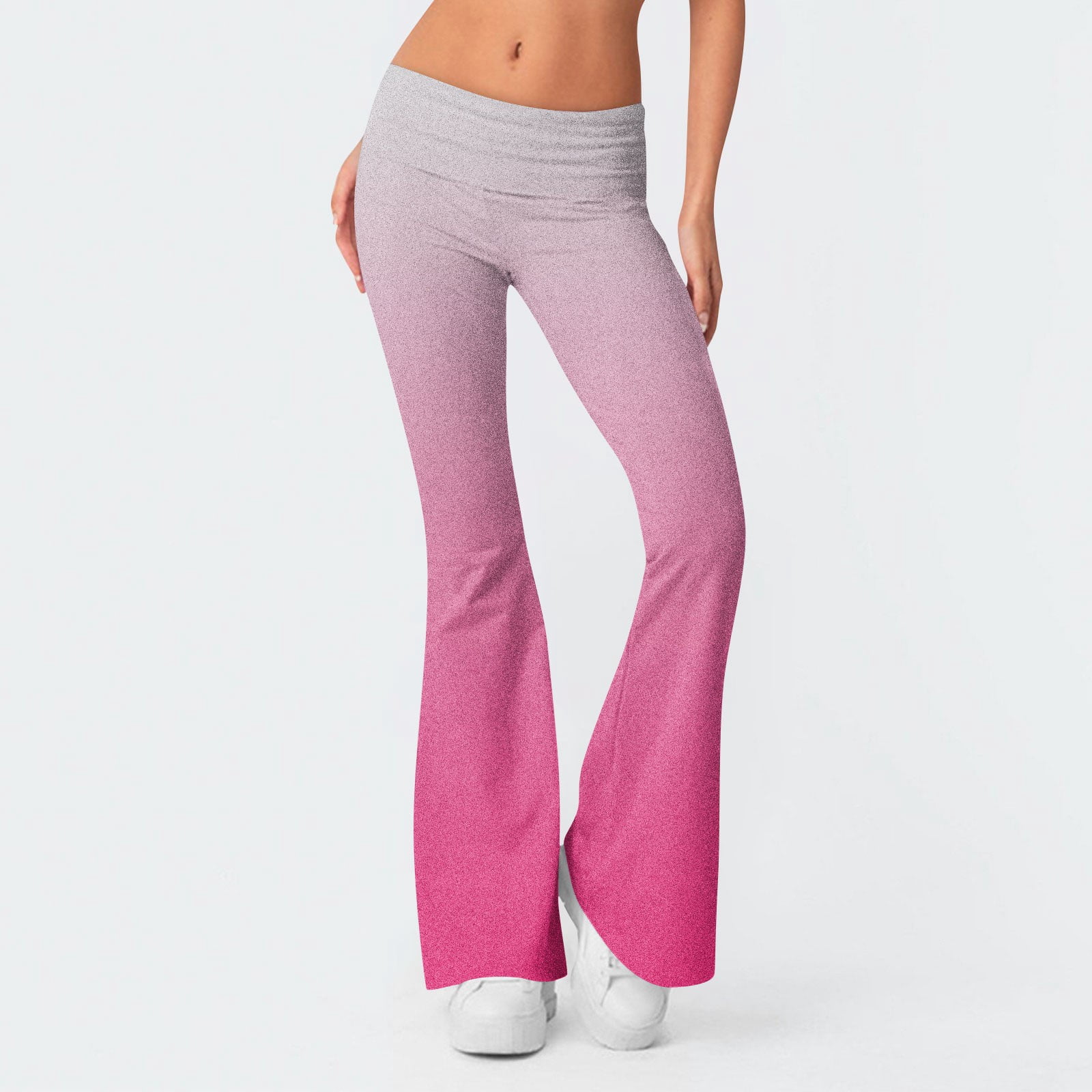 Women's V-Waist Flare Leggings - Low Rise Bootcut Yoga Pants, 3 Inseam Options - View #3