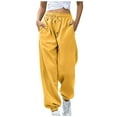 thumbnail image 1 of YDKZYMD Womens Jogger Sweatpants Set Yellow Drawstring with Pockets Jogger Pants Elastic Waist Lounge Tie Dye Sweatpants for Women Petite Solid Color Casual Cinch Bottom Baggy Pants, 1 of 6