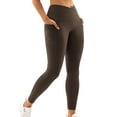 thumbnail image 1 of YDKZYMD Womens Plus Size Seamless Leggings Crossover Tummy Control Workout Leggings Stretchy High Waisted Scrunch Butt Lifting Gym Pants Athletic Workout Buttery Soft Yoga Pants With Pockets Brown L, 1 of 7
