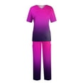 thumbnail image 1 of YDKZYMD Womens Scrub Sets Plus Size 3XL Hot Pink Plus Size Petite Top and Pant Short Sleeve Nursing Uniform Medical with Pockets Scrub Set Tie Dye Jogger V Neck 2 Piece, 1 of 5