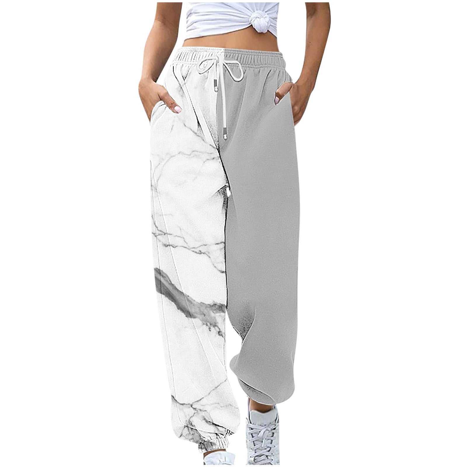 YDKZYMD Fleece Lined Sweatpants Women Mint Green Petite Drawstring Baggy Pants Solid Color Tie Dye Casual Womens Fleece Sweatpants Petite with Pockets Lounge Cinch Bottom Elastic Waist Jogger Pants Wa...