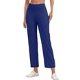 thumbnail image 1 of YDKZYMD Yoga Pants for Women Capris High Waist Leggings with Pockets Wide Leg Exercise Workout Crop Straight Open Bottom Blue XL, 1 of 4