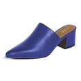 thumbnail image 1 of YDN Women Basic Block Low Heel Mules Slip On Clogs Pointed Closed Toe Backless Sandals Casual Office Dressy Shoes Size 11 Blue, 1 of 2