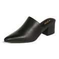 thumbnail image 1 of YDN Women Basic Block Low Heel Mules Slip On Clogs Pointed Closed Toe Backless Sandals Casual Office Dressy Shoes Size 4 Black, 1 of 3