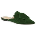 thumbnail image 1 of YDN Women Bowknot Pointed Toe Slide Flats Low Chunky Heel Slip on Mules Comfortable Party Office Dress Shoes Size 15 Green, 1 of 4