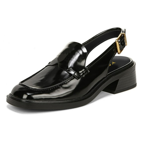 YDN Women Chic Square Close Toe Slip On Slingback Pumps Chunky Low Heels Loafers Business Dating Dress Shoes Size 12 Black