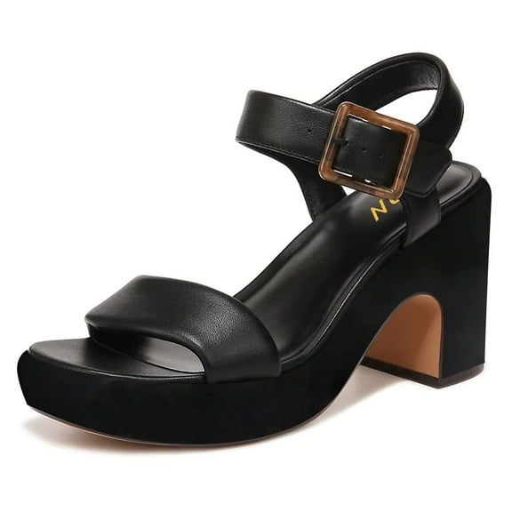 YDN Women Chunky Platform High Heels Sandals Open Toe Buckled Strap Pumps Fashion Evening Dress Shoes Size 7 Black