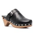 thumbnail image 1 of YDN Women Classic Closed Round Toe Mules Platform Mid Heels Slip On Buckle Strap Studded Sandals Casual Party Daily Outfit Shoes Size 5.5 Black, 1 of 4