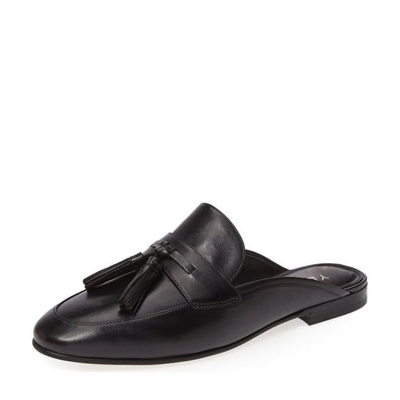 YDN Women Classic Flats Low Heel Slide Round Closed Toe Mules Slip On Loafers Flats Casual Comfortable Dressy Shoes Size 4 Black
