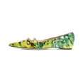 thumbnail image 1 of YDN Women Classic Flats Low Heels Pumps Pointed Closed Toe Slip On Comfortable Double Straps Dressy Slide Shoes Size 15 Green Floral, 1 of 3