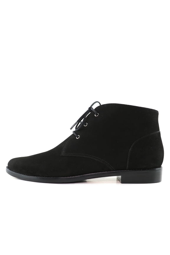 Women Classic Low Heel Pointed Toe Lace Up Chukka Ankle Boots Fall Winter Flat Booties Casual Daily Dress Shoes Size 8 Black
