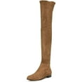 thumbnail image 1 of YDN Women Classic Round Close Toe Suede Side Zipper Knee High Boots Chunky Low Heel Stretchy Over The Knee Boots Shoes Size 6.5 Brown, 1 of 4