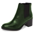 thumbnail image 1 of YDN Women Classic Round Closed Toe Mid Block Heel Chelsea Boots Elastic Pull On Ankle Booties Comfy Dressy Shoes Size 15 Green, 1 of 5